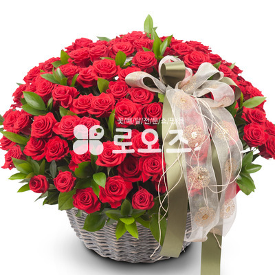 흑장미 탑 바구니(100송이)
