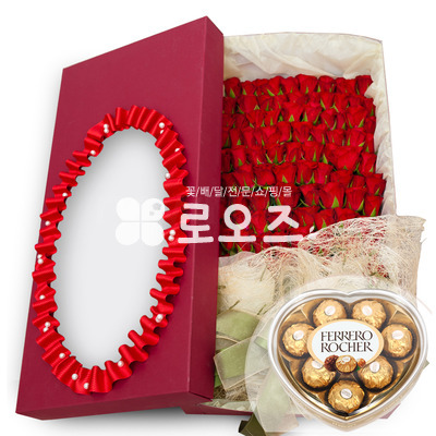 100송이꽃박스 4호(초콜렛포함)