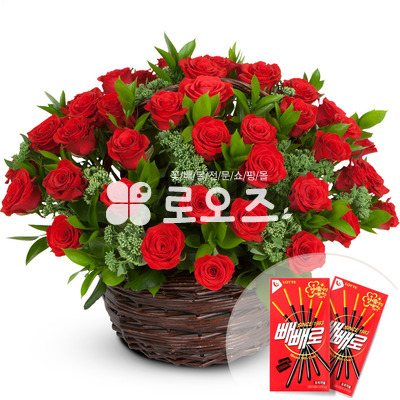 빨강장미빼빼로바구니