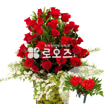 장미바구니+코사지2개(꽃행복302호)