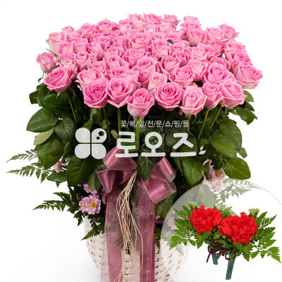 꽃바구니+코사지2개(꽃행복350호)